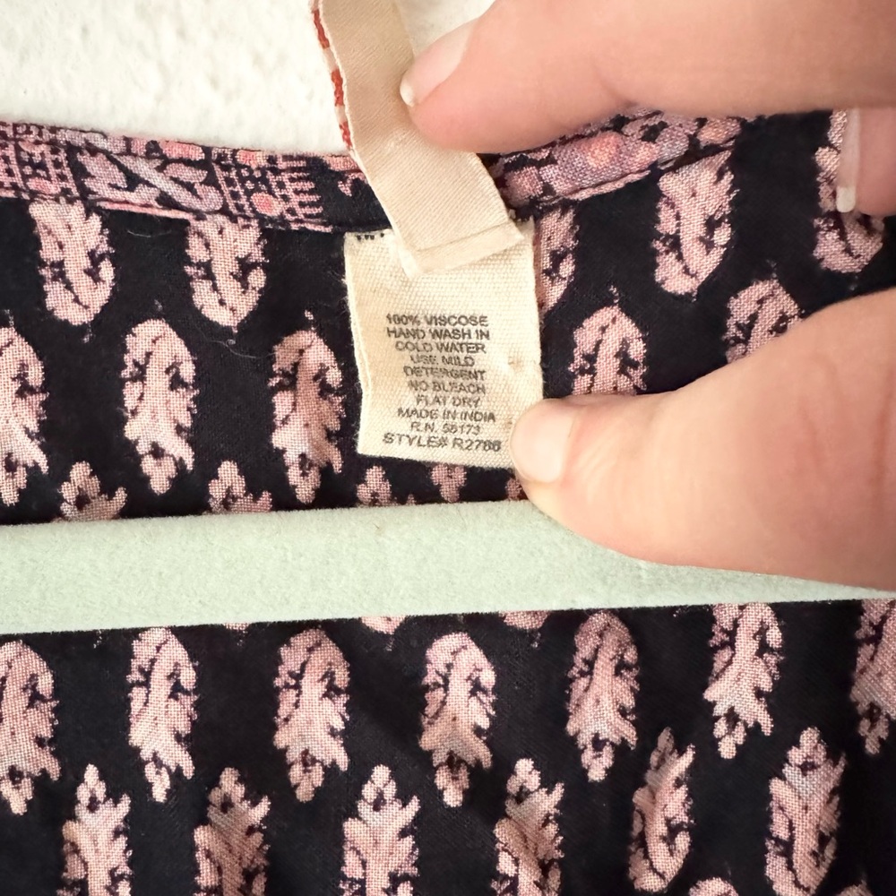 Anthropologie RAGA Faux Wrap Mini Dress Sz M Black Pink Mixed Print Ties Ruffle - Picture 8 of 14